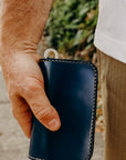 Medium Shell Cordovan Wallet - navy