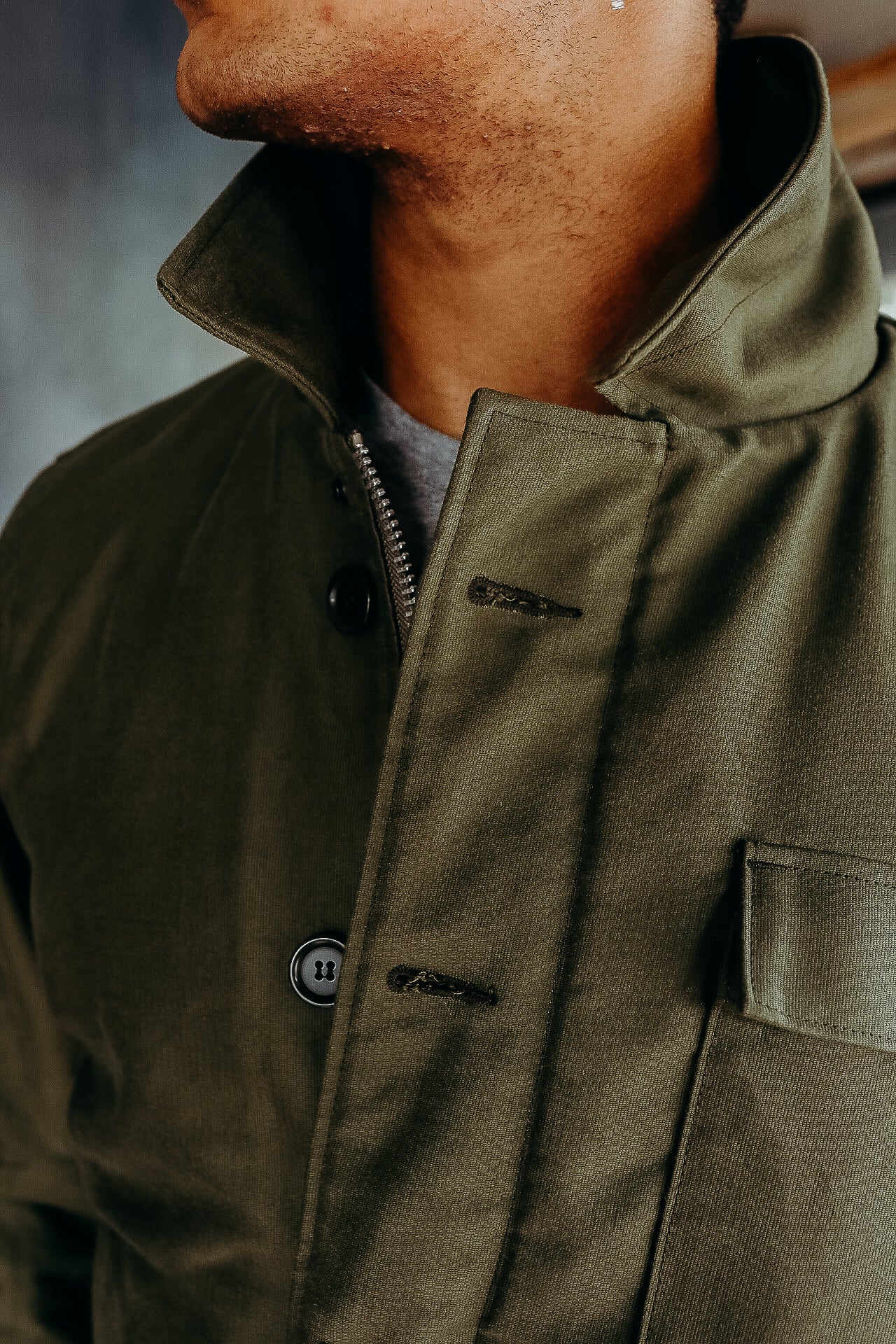 Whipcord A2 Deck Jacket - Olive Drab Green