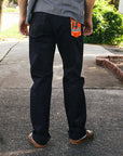 14oz Selvedge Denim Medium/High Rise Tapered Cut Jeans - Indigo/Black IH-888S-142ib