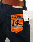 14oz Selvedge Denim Medium/High Rise Tapered Cut Jeans - Indigo/Black IH-888S-142ib