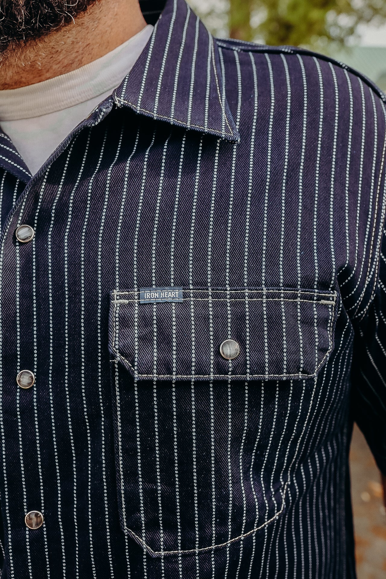 10oz Wabash Short Sleeved Mechanic Shirt - Indigo IHSH-416-IND