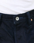 14oz Selvedge Denim Medium/High Rise Tapered Cut Jeans - Indigo/Black IH-888S-142ib