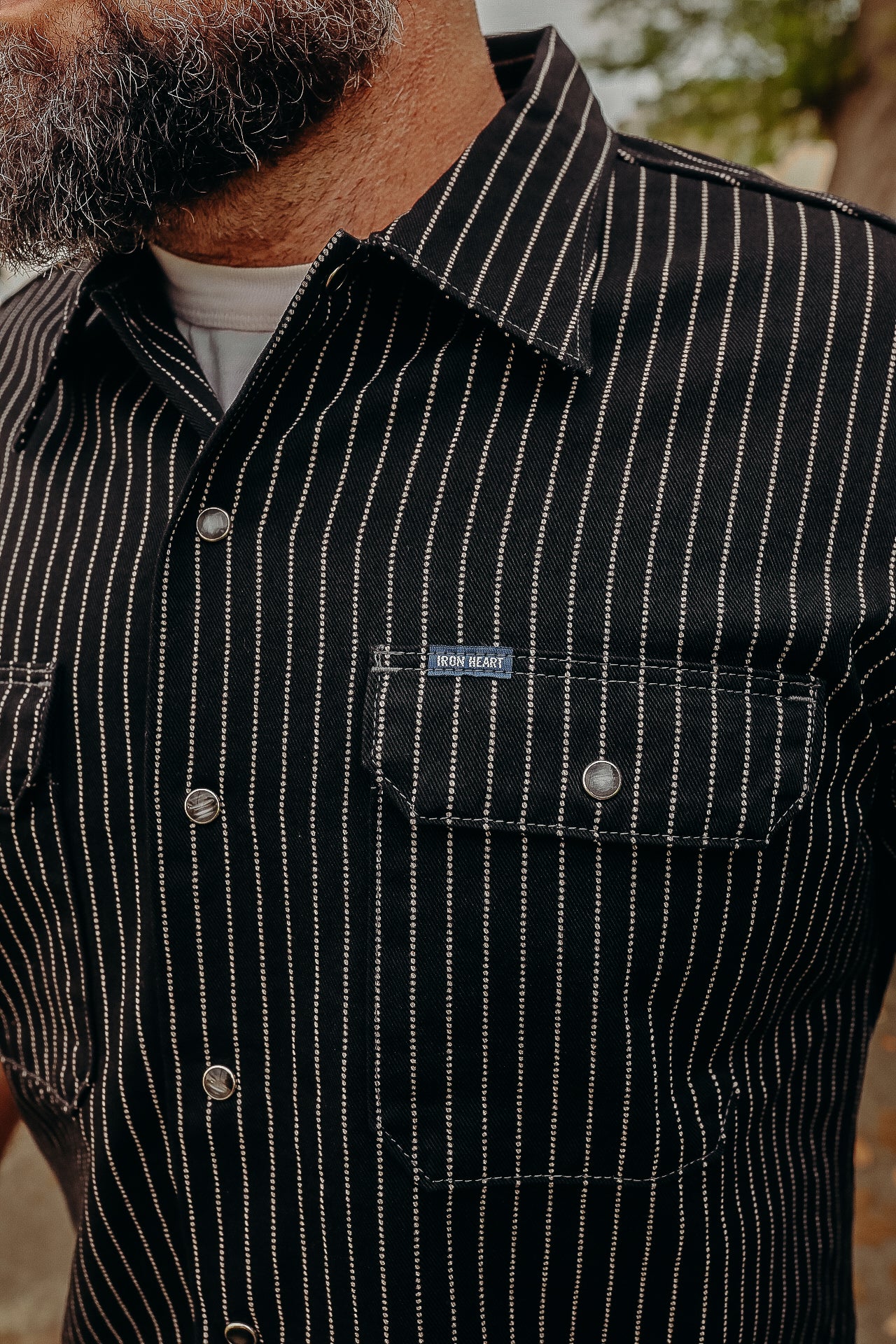 10oz Wabash Short Sleeved Mechanic Shirt - Black IHSH-416-BLK