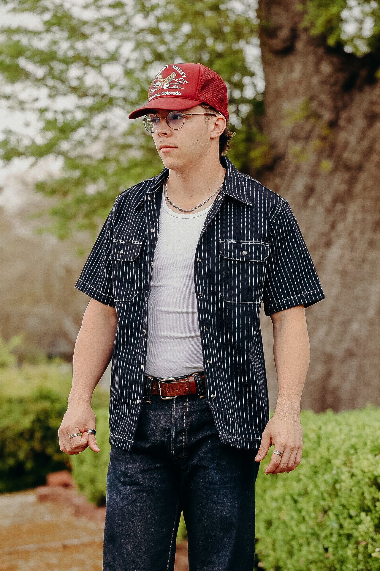 10oz Wabash Short Sleeved Mechanic Shirt - Indigo IHSH-416-IND