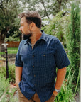 Oxford Shirt- Indigo Sashiko Grid