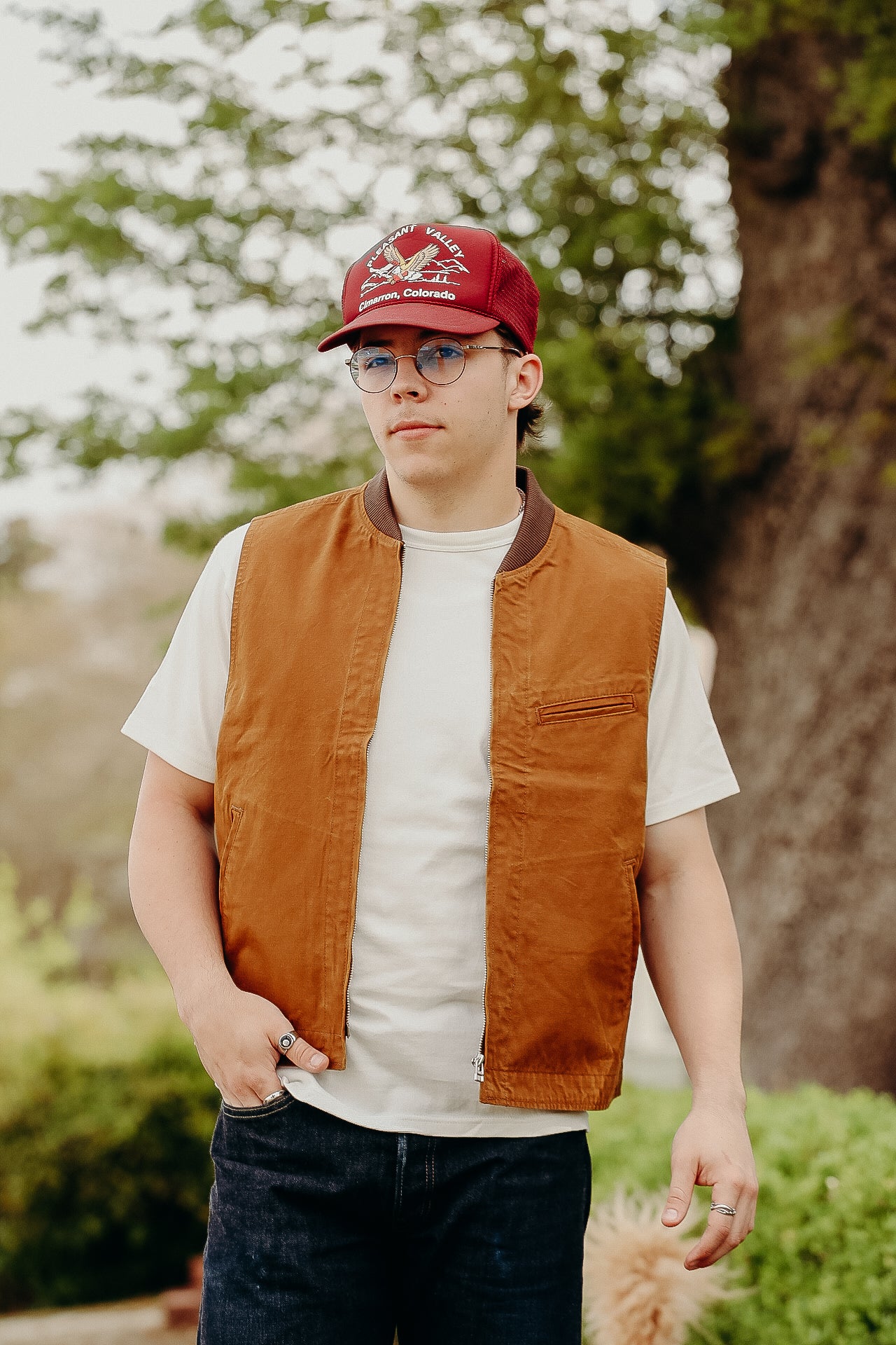 9oz Canvas Work Vest - Brown IHV-49-BRN
