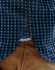 Oxford Shirt- Indigo Sashiko Grid