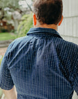 Oxford Shirt- Indigo Sashiko Grid
