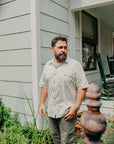 Oxford Shirt- Natural Sashiko Grid