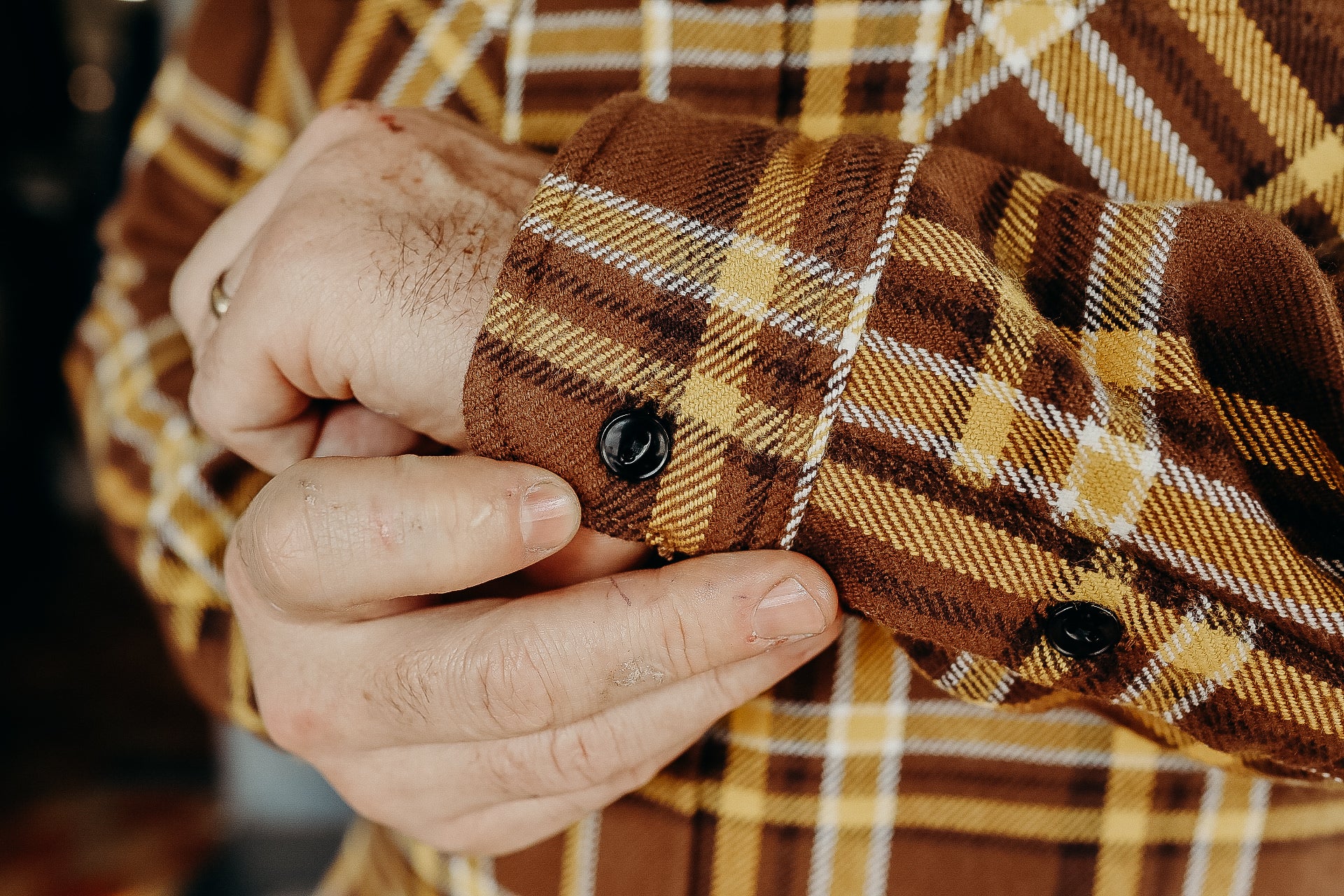 Ultra Heavy Flannel Crazy Check Work Shirt - UPS Brown