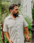 Oxford Shirt- Natural Sashiko Grid