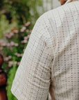 Oxford Shirt- Natural Sashiko Grid