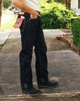 14oz Selvedge Denim Straight Cut Jeans - Indigo/Black IH-634S-142ib