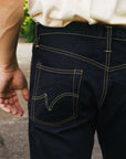 14oz Selvedge Denim Straight Cut Jeans - Indigo/Black IH-634S-142ib