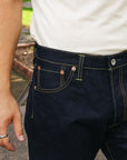 14oz Selvedge Denim Straight Cut Jeans - Indigo/Black IH-634S-142ib