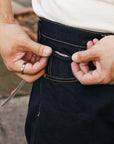 14oz Selvedge Denim Straight Cut Jeans - Indigo/Black IH-634S-142ib