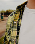 9oz Selvedge Indigo Check Flannel Western Shirt - Yellow IHSH-411-YEL