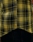 9oz Selvedge Indigo Check Flannel Western Shirt - Yellow IHSH-411-YEL