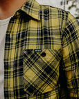 9oz Selvedge Indigo Check Flannel Work Shirt - Yellow IHSH-412-YEL