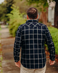 9oz Selvedge Indigo Check Flannel Western Shirt - Black IHSH-411-BLK