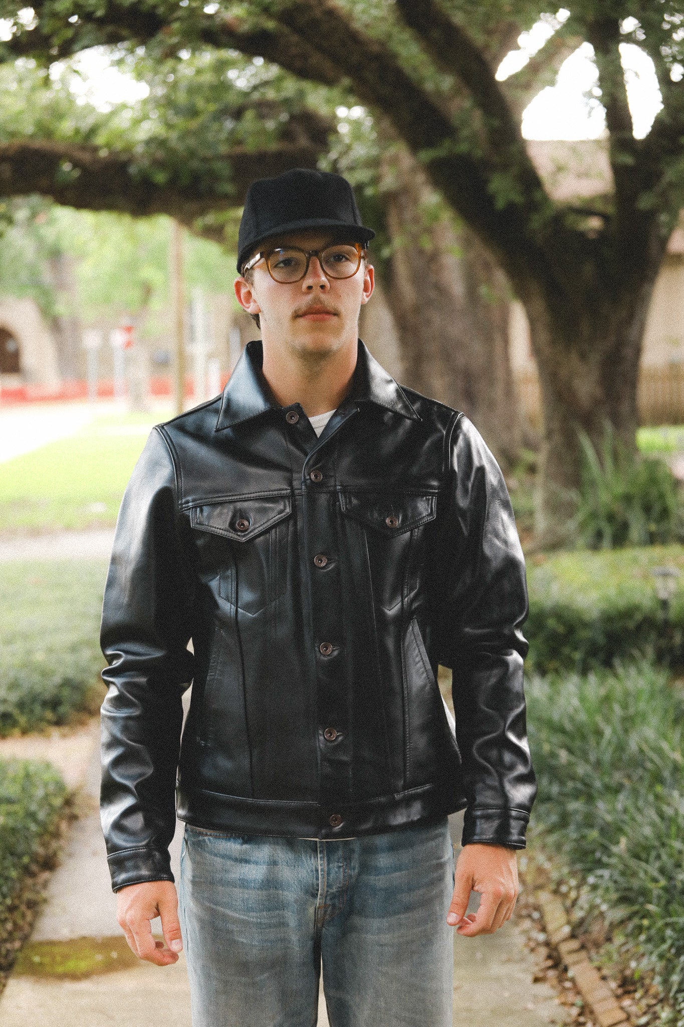 archive vkei レオパード柄十字架ダーメジロンT IHJ-64-BLK Iron Heart Japanese Horsehide Modified Type III Jacket