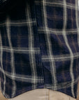 9oz Selvedge Indigo Check Flannel Western Shirt - Black IHSH-411-BLK