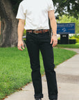 14oz Selvedge Denim Straight Cut Jeans 634S - Black/Black IH-634S-142bb