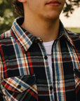 Heavy Flannel Shirt- Navy and Blue (502553)