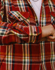 Heavy Flannel Shirt- Red and Orange (502553)