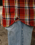 Heavy Flannel Shirt- Red and Orange (502553)