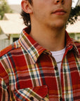 Heavy Flannel Shirt- Red and Orange (502553)