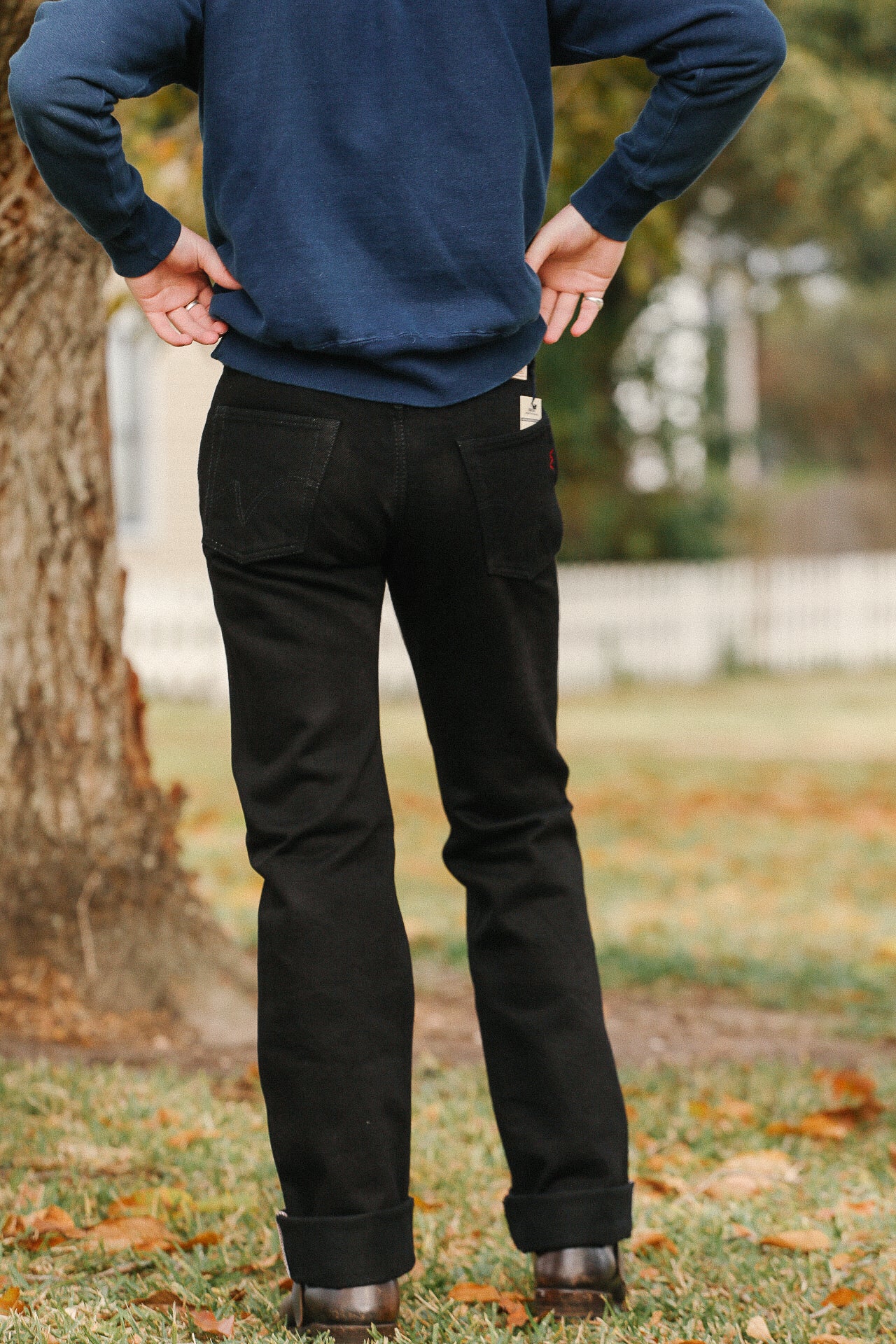 IH-634S-SBG 21oz Selvedge Denim Straight Cut Jeans - Superblack
