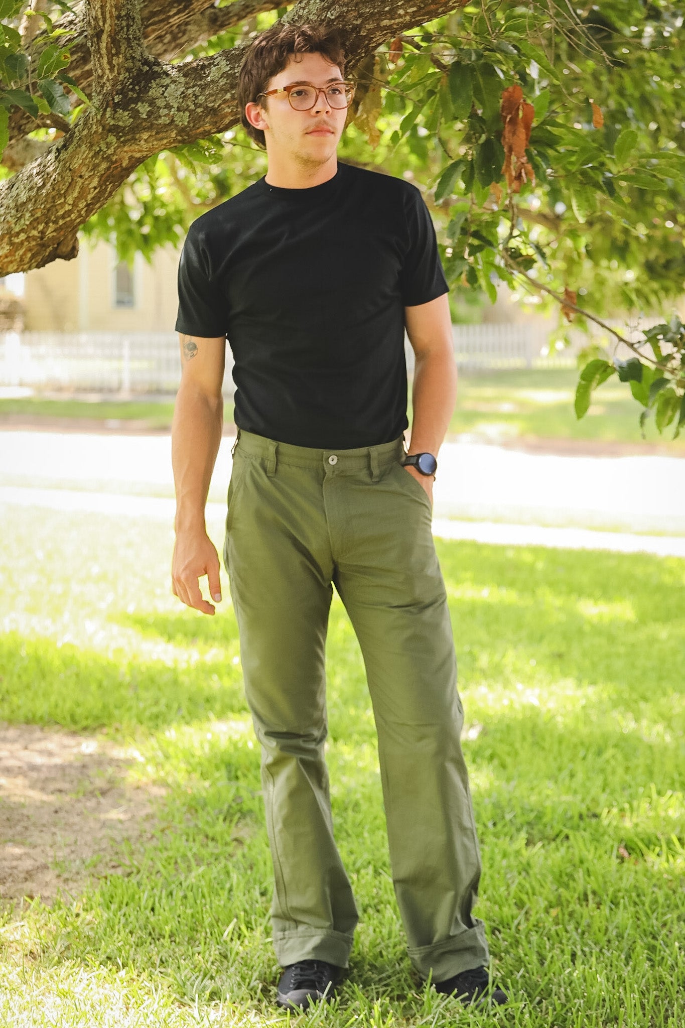 IH-746-GRN Iron Heart 8oz Ripstop Wide Pants - Army Green – Iron
