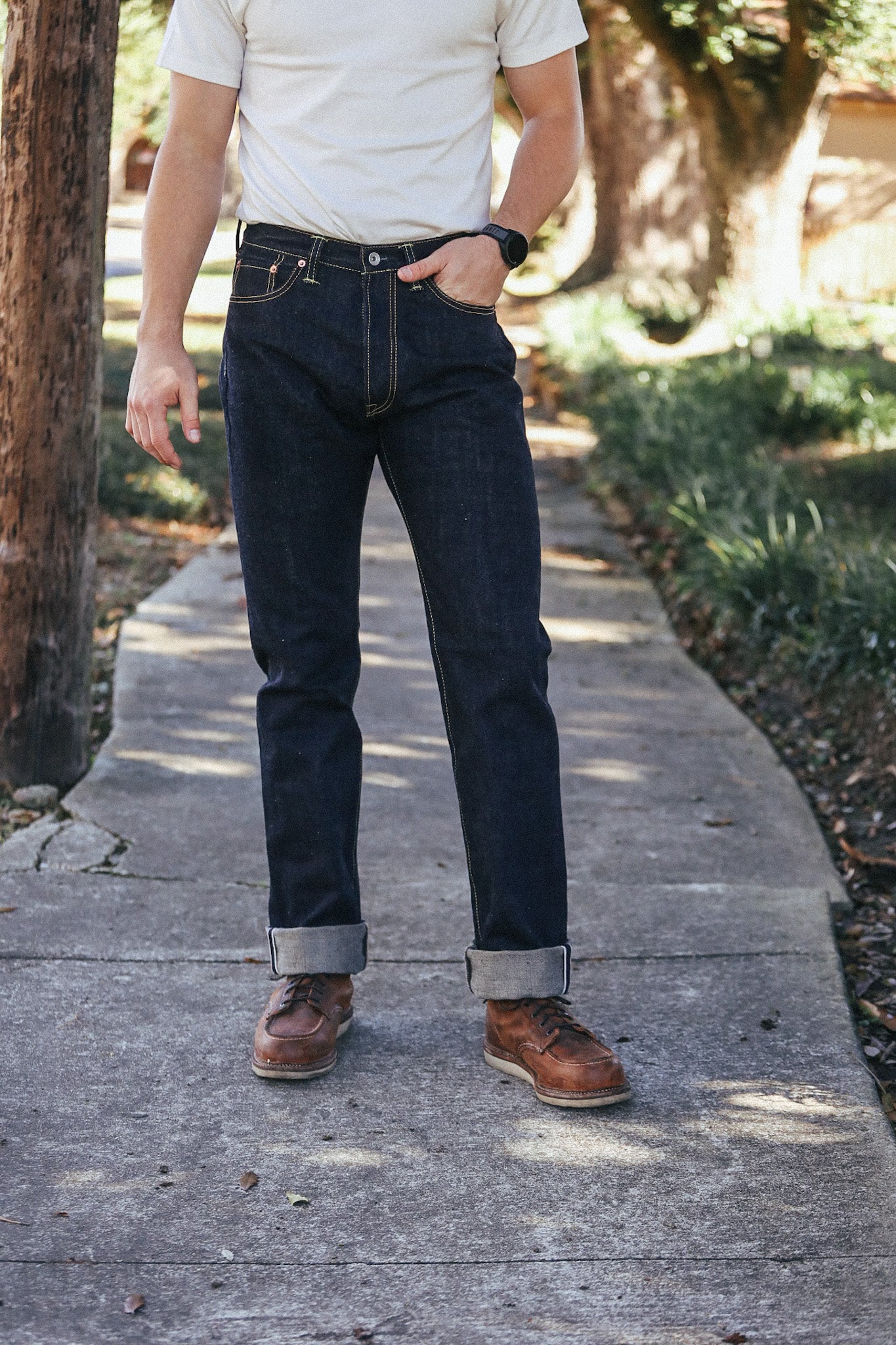 IH-888N 17oz Selvedge Denim Medium/High Rise Tapered Cut Jeans