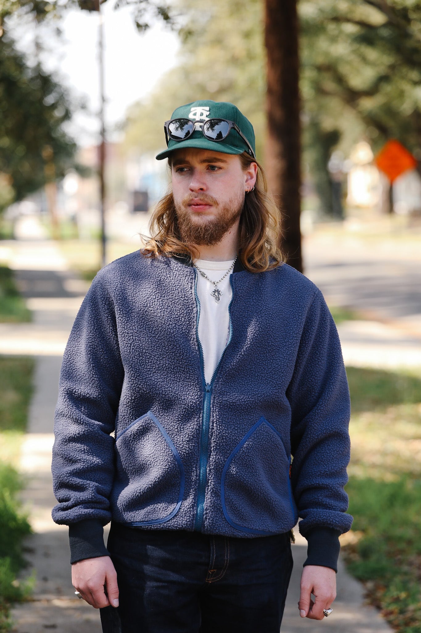 IHJ-157-NAV Iron Heart Reversible Fleece Jacket - Navy – Iron Shop