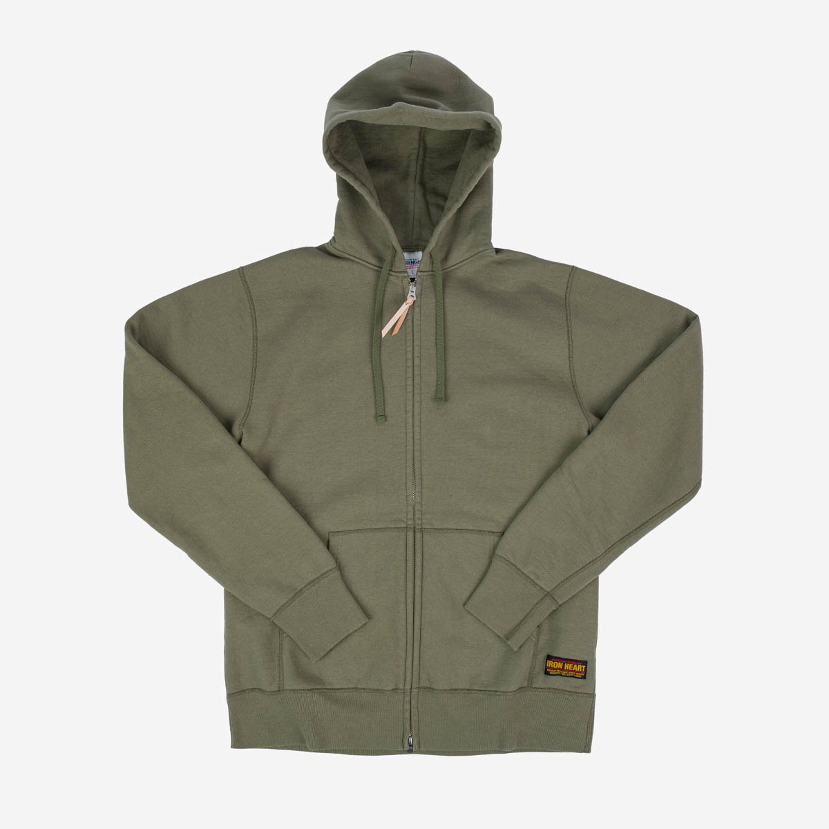 14oz Ultra Heavyweight Loopwheel Cotton Zippered Hoodie - Olive IHSW-10-OLV