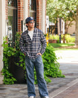 India Madras Check Button Down Shirt- Navy (SC29513)