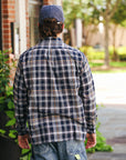 India Madras Check Button Down Shirt- Navy (SC29513)