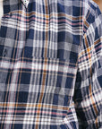 India Madras Check Button Down Shirt- Navy (SC29513)