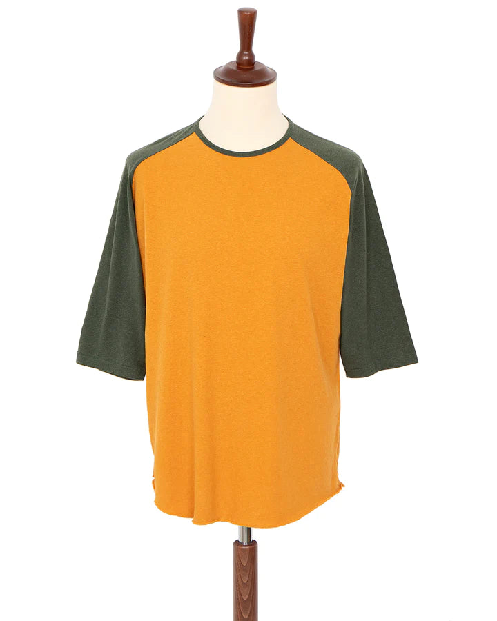 Leon Raglan Sweater- Orange / Green Resin