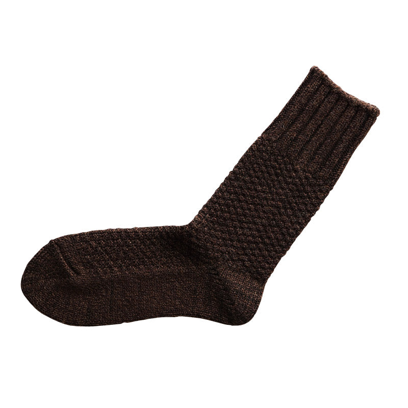 Wool Cotton Boot Socks - Brown