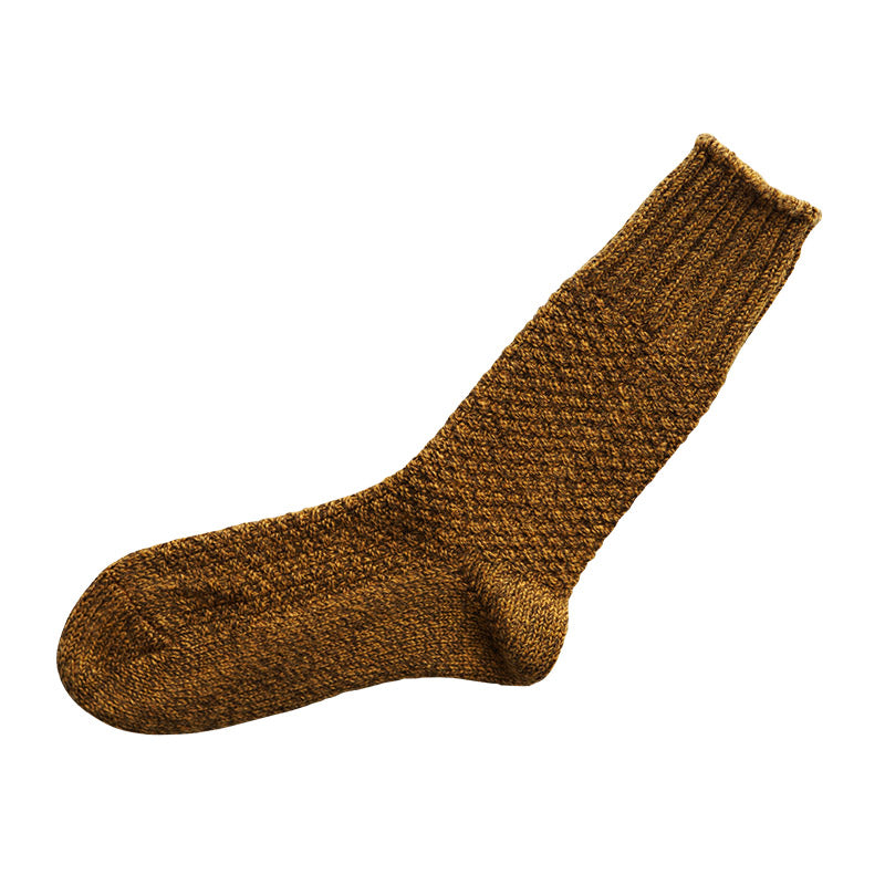 Wool Cotton Boot Socks - Mustard