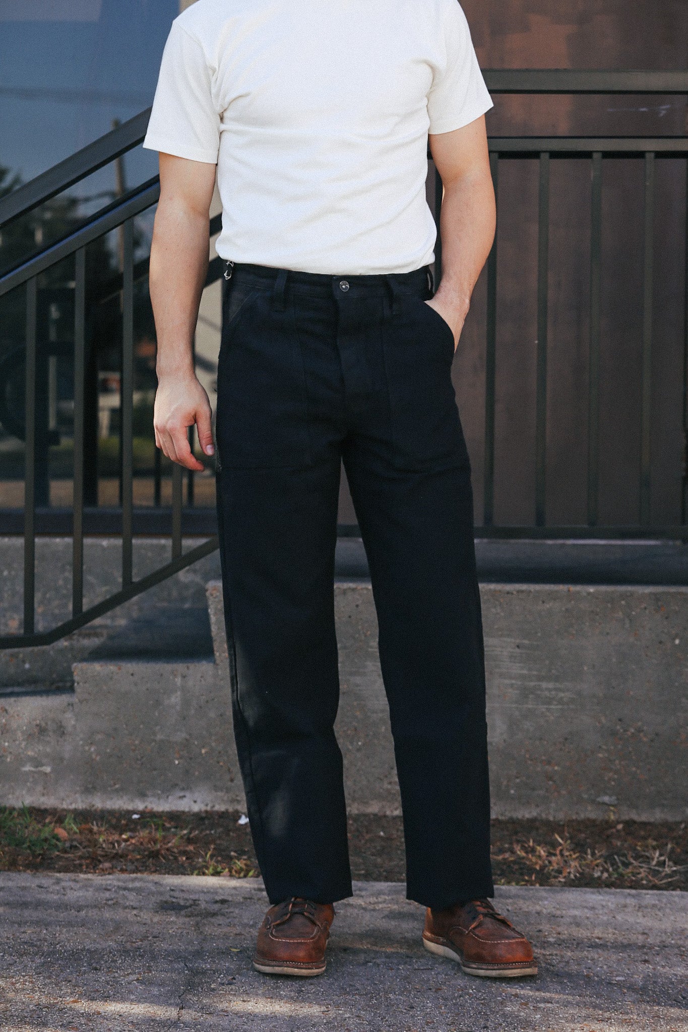 SJ52BK 15oz Yarn Dyed Heavy Sateen Baker Pant-Black – Iron Shop