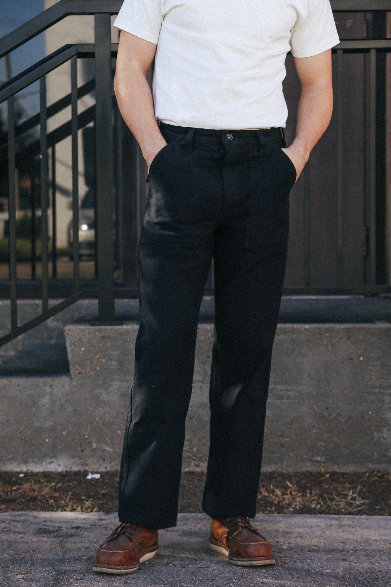 パンツ RRL Black Garment Dyed Baker Pants 32/32 SJ52BK 15oz Yarn Dyed Heavy Sateen Baker Pant-Black – Iron Shop