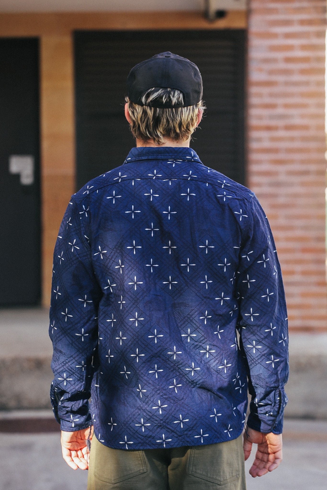 SSS25-02 Narihirabishi Goldfish Pattern Jacquard Work Shirt