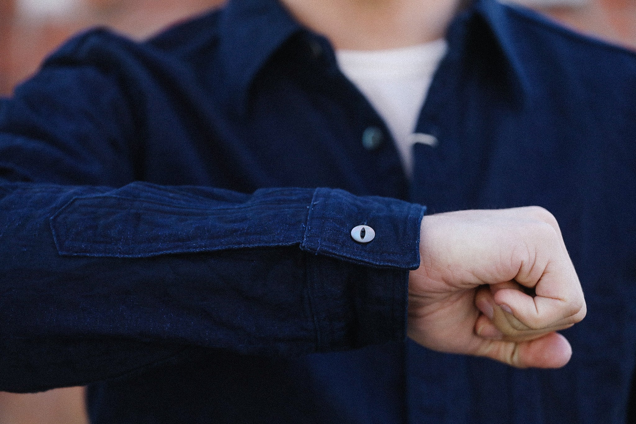 SSS26-01W Samurai Sengen Indigo Jacquard Work Shirt- Indigo – Iron