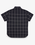 5oz Selvedge Short Sleeved Madras Check Work Shirt - Black IHSH-419-BLK