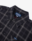 5oz Selvedge Short Sleeved Madras Check Work Shirt - Black IHSH-419-BLK