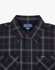 5oz Selvedge Short Sleeved Madras Check Work Shirt - Black IHSH-419-BLK