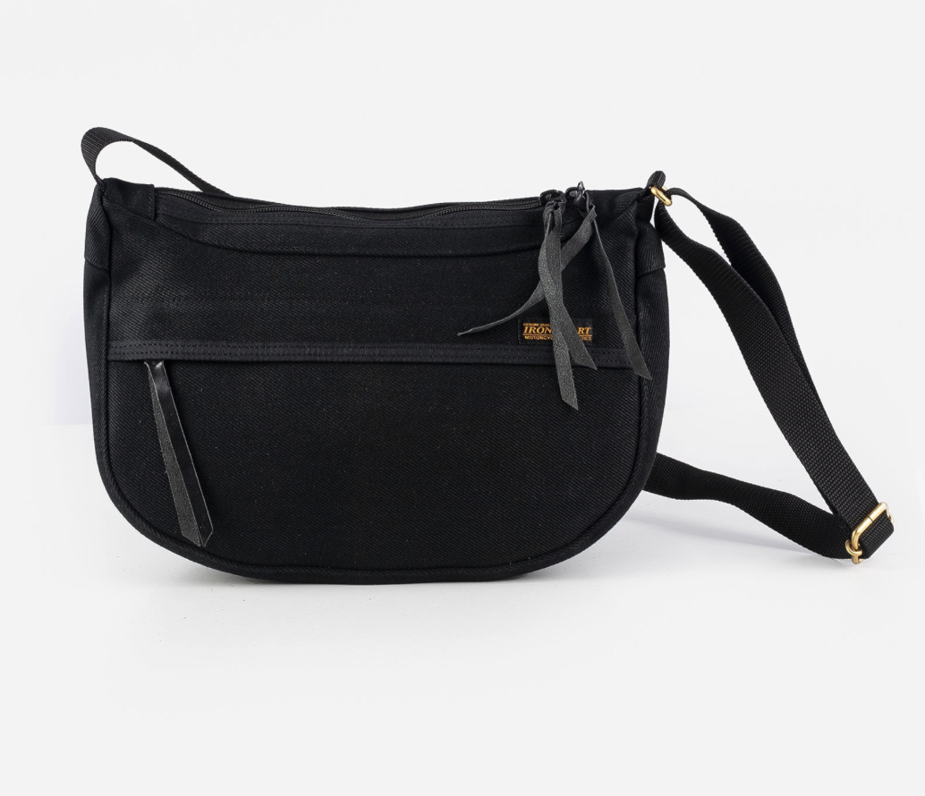 IHE-19-BLK 21oz Denim Small Shoulder Bag - Black – Iron Shop